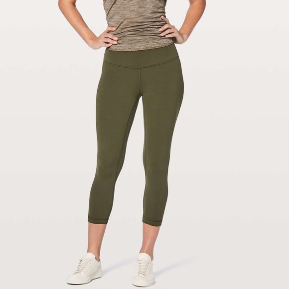 Lululemon Align Crop Leggings *21" in Dark Olive 4 - Picture 1 of 7